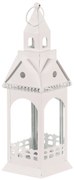 Lanterna metalică Turn bisericesc, albă, 30 cm