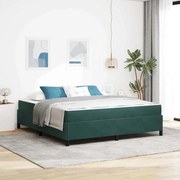 vidaXL Cadru de pat cu saltea Verde închis și alb 180 x 200 cm Catifea