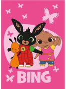 Pătură pentru copii roz din polar/fleece 100x150 cm Bing Bunny "Butterflies" – Jerry Fabrics