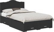 vidaXL Cadru de pat cu headboard Negru 135 x 190 cm Lemn compozit