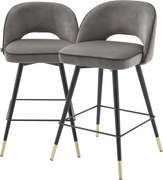 Set de 2 scaune de bar design modern Cliff, H-92,5cm gri 114324 HZ