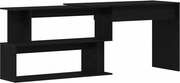 vidaXL Birou Stejar Negru 200 x 50 x 76 cm Lemn compozit