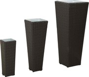 vidaXL Set de exterior 3 pcs Negru Metal