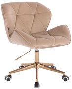 HR111K Scaun Latte Catifea cu Bază Aurie