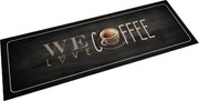 vidaXL Covor de bucătărie lavabil, text Coffee, 60x180 cm, catifea