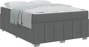 vidaXL Cadru de pat cu saltea Gri închis 140 x 200 cm țesătură