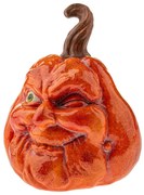 Decorațiune de toamnă Dovleac cu față, 13 x 16 cm,portocaliu, ceramică