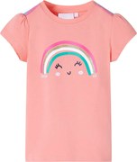 vidaXL Tricou pentru copii, corai deschis, 128