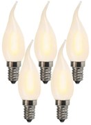 Set de 5 becuri LED cu filament mat E14 BXS35 1W 100 Lumeni 2200K