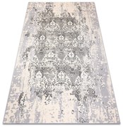Covor CORE W3824 Ornament Vintage - structural, două niveluri de lână, cremă / gri