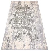 Covor CORE W3824 Ornament Vintage - structural, două niveluri de lână, cremă / gri