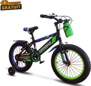 Bicicletă copii Caraiman 14 inch, cu roți ajutătoare, bidon apă, verde