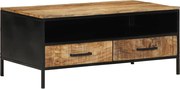 vidaXL Masă de cafea Maro 90 x 50 x 40 cm Lemn de mango masiv și metal