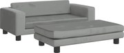 vidaXL Canapea pentru copii cu taburet gri deschis 100x50x30cm catifea