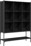 vidaXL Bibliotecă, negru, 102x30x141,5 cm, lemn prelucrat