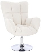 HR650N Crem Boucle Scaun Bază Cromata