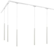 Sistem de iluminat cu șină modern cu 5 lumini suspendate albe monofazate - Iconic Frini
