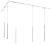 Sistem de iluminat cu șină modern cu 5 lumini suspendate albe monofazate - Iconic Frini