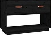 vidaXL Comodă TV, negru, 90x40x60 cm, lemn masiv de pin
