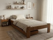 Pat de o persoana ADA 80x200 cm stejar Saltele: Cu saltele Somnia 18 cm, Somiera pat: Cu lamele drepte