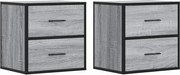 vidaXL Noptiere de perete, 2 buc., sonoma gri, 40x31x39,5 cm