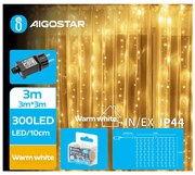 Instalație LED de Crăciun de exterior Aigostar 300xLED/8 funcții 6x3m IP44 alb cald