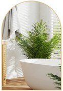 HOMCOM Oglindă murală arcuită oglindă de baie cu cadru din aliaj de aluminiu pentru dormitor living intrare 60 × 90 cm aur | Aosom Romania