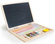 Laptop educațional magnetic din lemn cu telefon și litere