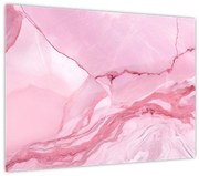 Tablou pe sticlă - Marmură roz (70x50 cm)