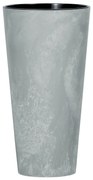 Ghiveci de flori TUBUS SLIM BETON EFFECT cuinserție 25 cm, gri, 25 cm