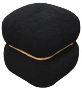Taburet Mara ,structura Mdf si blana artificiala - NEGRU - H 36 cm / L 36 cm / 36 cm
