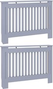 vidaXL Capac pentru radiator 2 pcs Gri 112 x 19 x 81,5cm Lemn compozit