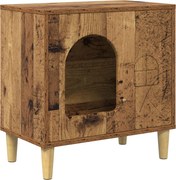 vidaXL Casa pentru pisici Lemn vechi 51 x 30 x 52 cm Lemn compozit