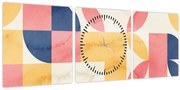 Tablou - Abstracție cu modele retro (cu ceas) (90x30 cm)