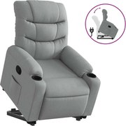 vidaXL Fotoliu rabatabil cu ridicare, gri deschis, material textil