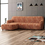 Huse bielastice UNIVERSO NOU dungi cărămizii canapea cu otoman stânga (l. 170 - 300 cm)