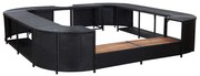 vidaXL Mobilier împrejmuire spa negru 268x268x55 cm poliratan pătrat
