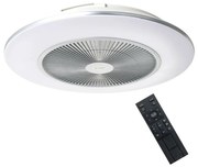 Plafonieră LED dimabilă cu ventilator Brilagi AURA LED/38W/230V argintiu + telecomandă