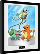 Poster înrămat Pokemon - Kanto Starter