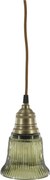 Lustra din sticla si alama, verde, H17/D12cm, 40W