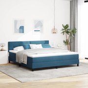 vidaXL Pat cu arcuri cu saltea Albastru închis 180 x 200 cm Catifea