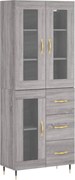 vidaXL Dulap înalt, gri sonoma, 69,5x34x180 cm, lemn compozit
