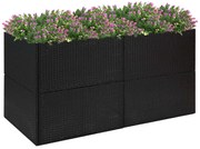 vidaXL Jardinieră de grădină, negru, 157x80x80 cm, poliratan