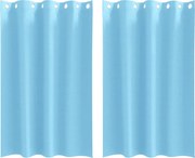 vidaXL Perdele Opaque cu Inel 2 pcs Albastru deschis 175 x 140 cm