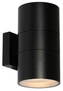 Aplică modernă de perete pentru exterior neagră cu 2 lumini AR111 IP44 - Duo
