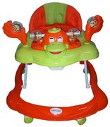 Premergator Reglabil in 3 Trepte Baby Care™ Ratusca, Pliabil, 8 Roti, Cu Melodii, Portocaliu si Verde