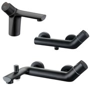 Set Baterii sanitare baie CasaBlanca LYRA negru - cu actionare unica