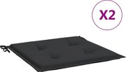 vidaXL Perne scaune grădină 2 buc. negru 50x50x4 cm țesătură Oxford