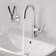 Baterie baie lavoar Grohe BauFlow marimea L, crom, furtune flexibile, cartus ceramic-23753000