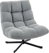 HOMCOM Fotoliu de salon fără brațe, scaun pivotant din țesătură chenille impermeabilă, șezut lat, 75 x 95 x 90 cm, gri | Aosom Romania